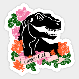 Clever Girl Dinosaur Print Sticker